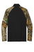 Russell Outdoors RU152 Mens Realtree Colorblock Moisture Wicking 1/4 Zip Sweatshirt Black/Realtree Edge Camo Flat Back