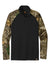 Russell Outdoors RU152 Mens Realtree Colorblock Moisture Wicking 1/4 Zip Sweatshirt Black/Realtree Edge Camo Flat Front