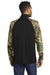 Russell Outdoors RU152 Mens Realtree Colorblock Moisture Wicking 1/4 Zip Sweatshirt Black/Realtree Edge Camo Model Back