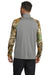 Russell Outdoors RU152 Mens Realtree Colorblock Moisture Wicking 1/4 Zip Sweatshirt Heather Concrete Grey/Realtree Edge Camo Model Back
