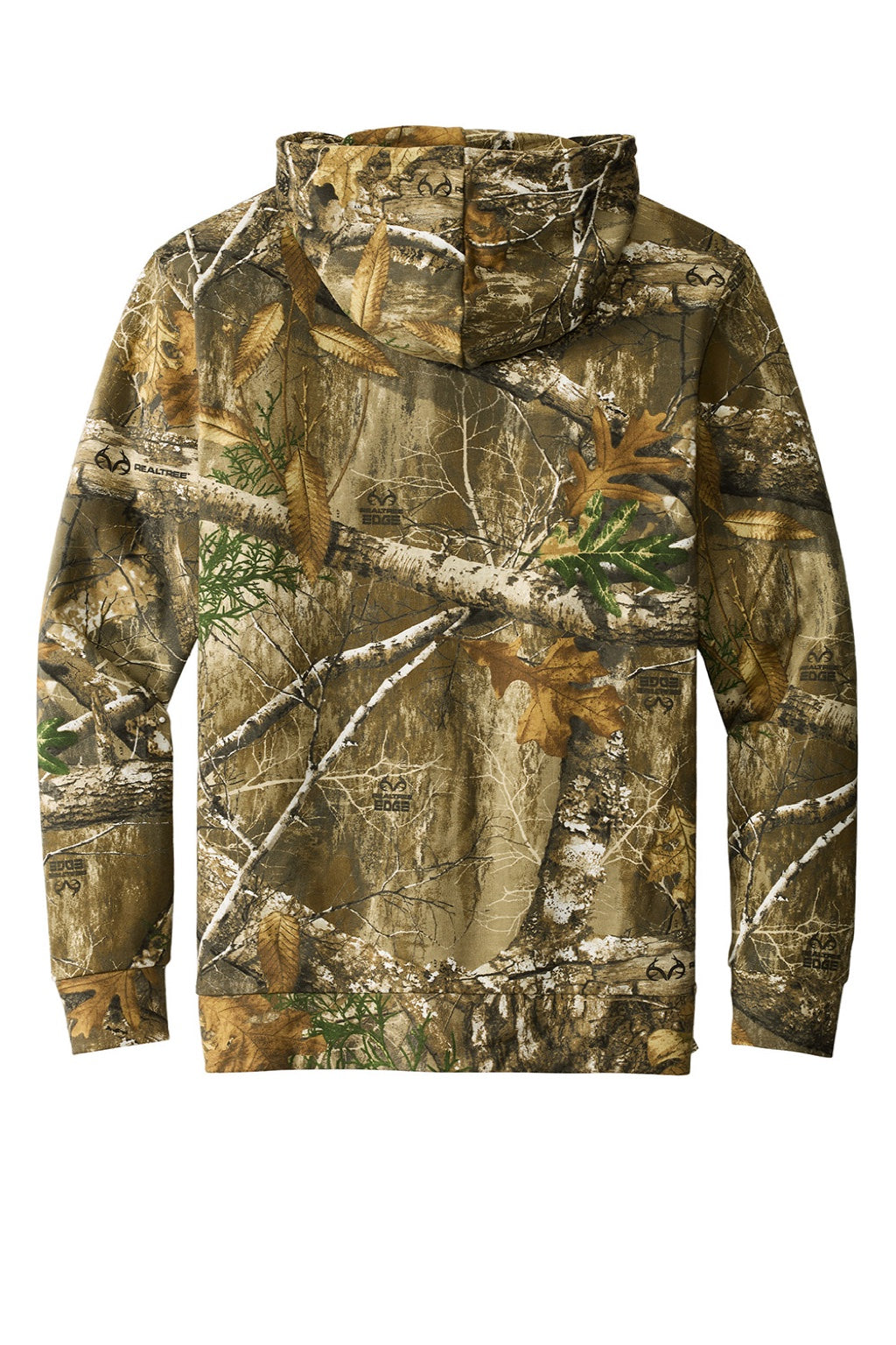 Russell Outdoors RU400 Mens Realtree Hooded Sweatshirt Hoodie w/ Pouch Pocket Realtree Edge Camo Flat Back
