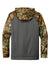 Russell Outdoors RU451 Mens Realtree Colorblock Moisture Wicking Hooded Sweatshirt Hoodie w/ Pouch Pocket Magnet Grey/Realtree Edge Camo Flat Back