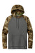 Russell Outdoors RU451 Mens Realtree Colorblock Moisture Wicking Hooded Sweatshirt Hoodie w/ Pouch Pocket Magnet Grey/Realtree Edge Camo Flat Front