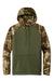 Russell Outdoors RU451 Mens Realtree Colorblock Moisture Wicking Hooded Sweatshirt Hoodie w/ Pouch Pocket Olive Drab Green/Realtree Edge Camo Flat Front