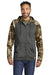Russell Outdoors RU452 Mens Realtree Colorblock Moisture Wicking Full Zip Hooded Sweatshirt Hoodie w/ Pockets Magnet Grey/Realtree Edge Camo Model Front