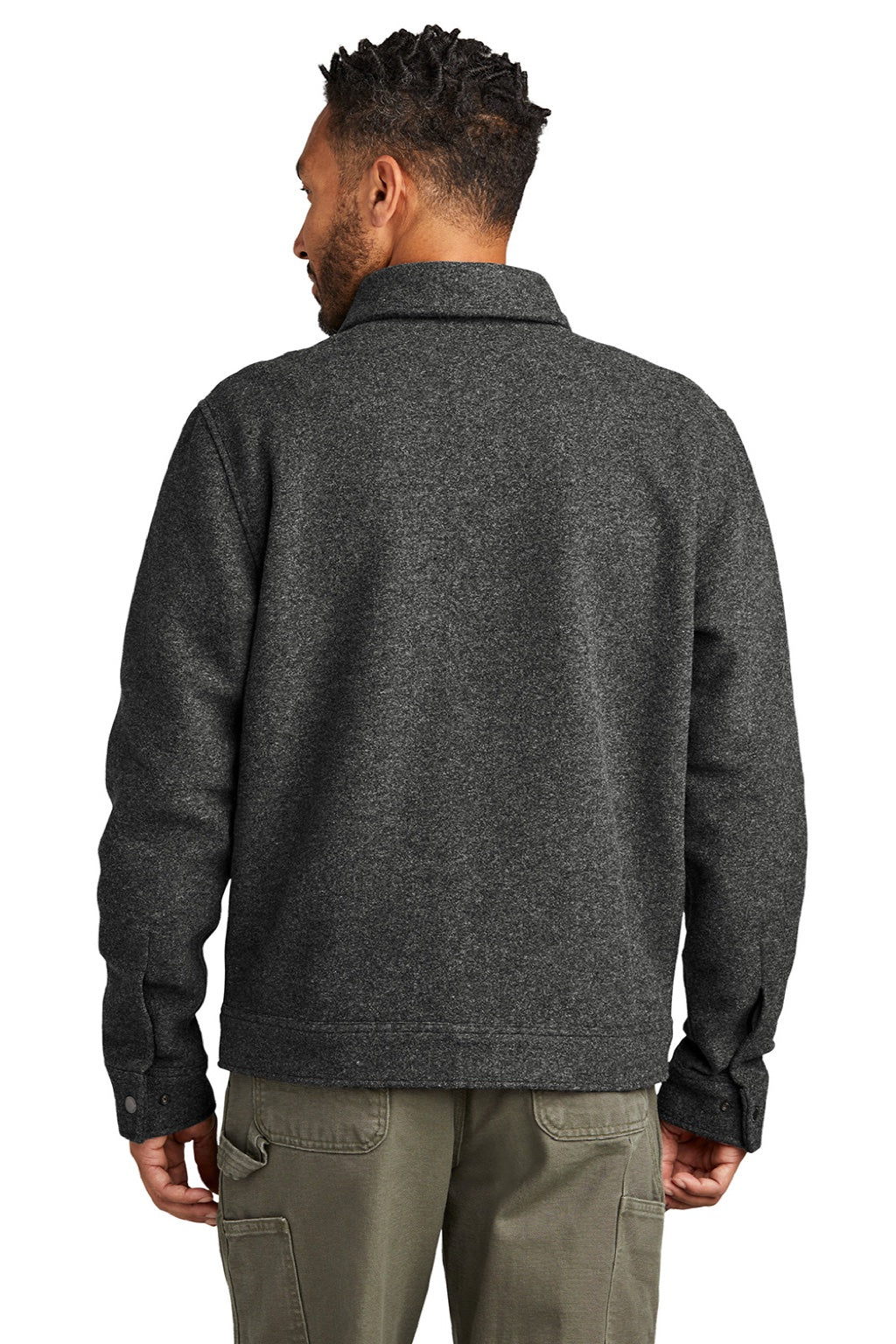 Russell Outdoors RU550 Mens Basin Snap Down Jacket Heather Graphite Grey Model Back