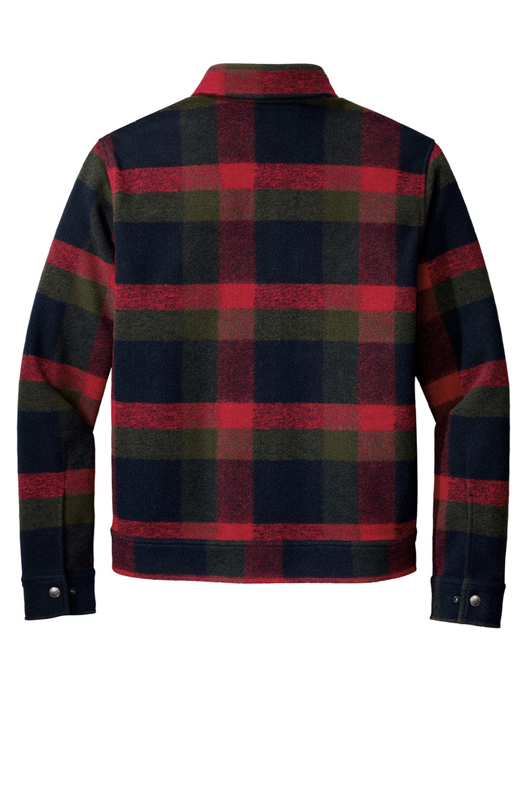 Russell Outdoors RU550 Mens Basin Snap Down Jacket Red Plaid Flat Back