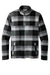 Russell Outdoors RU551 Mens Basin 1/4 Snap Jacket Deep Black Plaid Flat Front