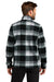 Russell Outdoors RU551 Mens Basin 1/4 Snap Jacket Deep Black Plaid Model Back