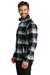 Russell Outdoors RU551 Mens Basin 1/4 Snap Jacket Deep Black Plaid Model Side