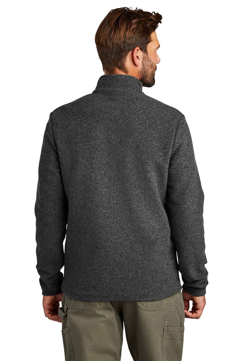 Russell Outdoors RU551 Mens Basin 1/4 Snap Jacket Heather Graphite Grey Model Back