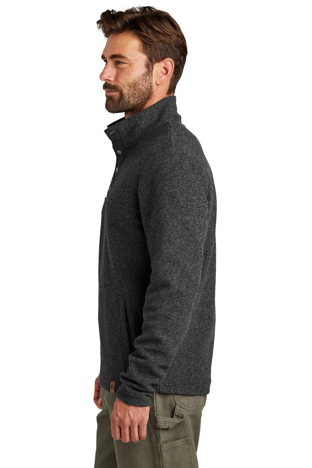 Russell Outdoors RU551 Mens Basin 1/4 Snap Jacket Heather Graphite Grey Model Side