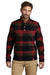 Russell Outdoors RU551 Mens Basin 1/4 Snap Jacket Red Plaid Model Front