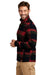 Russell Outdoors RU551 Mens Basin 1/4 Snap Jacket Red Plaid Model Side