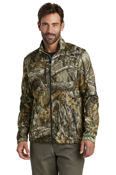 Russell Outdoors RU600 Mens Realtree Atlas Water Resistant Full Zip Soft Shell Jacket Realtree Edge Camo Model Front