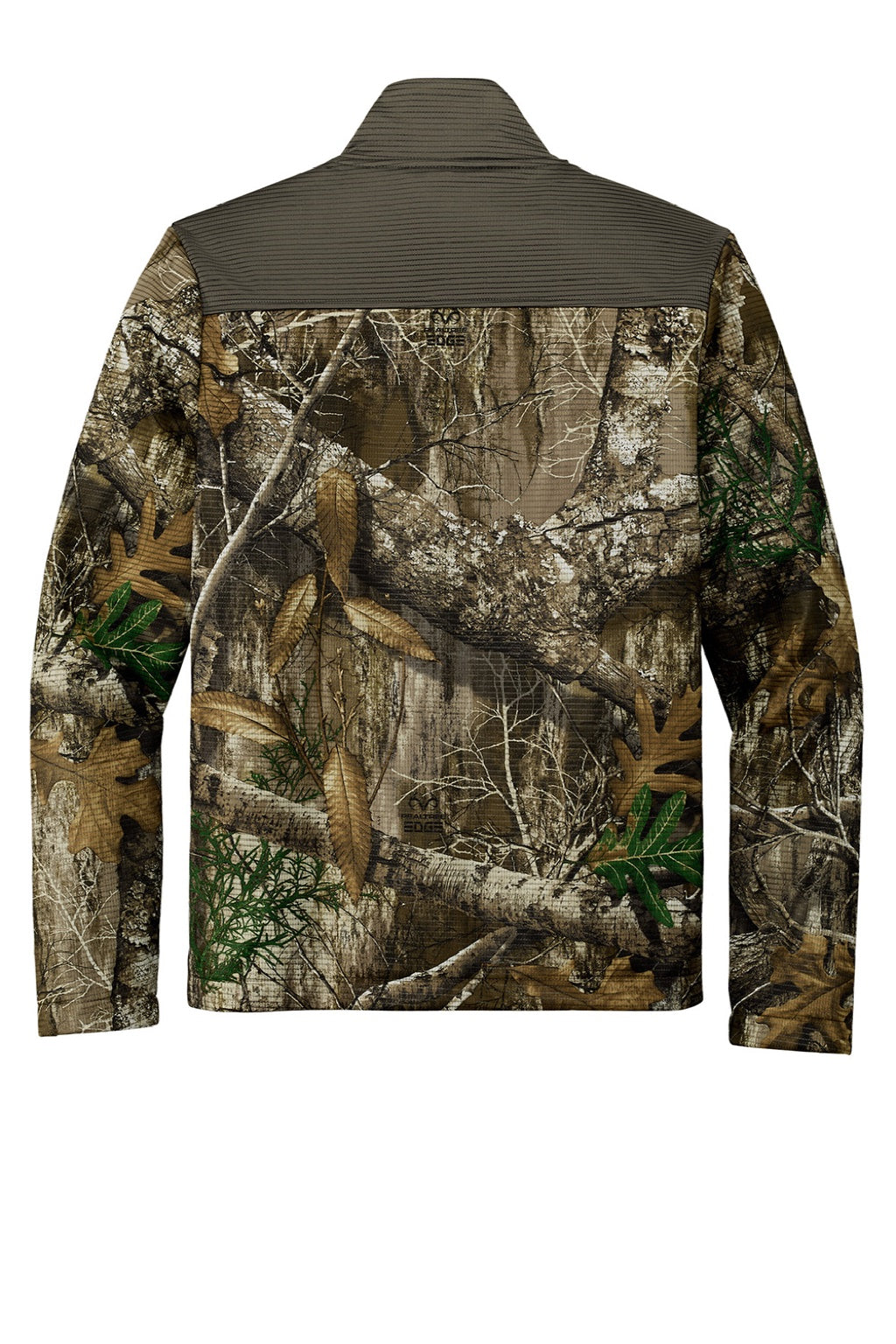 Russell Outdoors RU601 Mens Realtree Atlas Water Resistant Colorblock Full Zip Soft Shell Jacket Cargo Brown/Realtree Edge Camo Flat Back