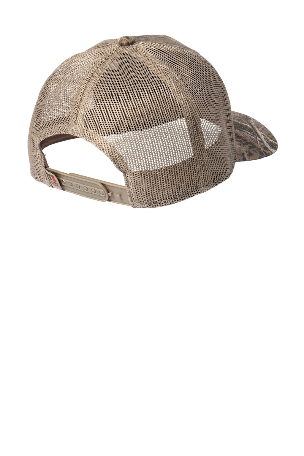 Russell Outdoors Hats RU900 Mens Camo Snapback Trucker Hat Mossy Oak DNA Camo/Khaki Flat Back