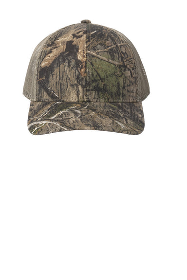 Russell Outdoors Hats RU900 Mens Camo Snapback Trucker Hat Mossy Oak DNA Camo/Khaki Flat Front