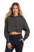 Champion RW01W Womens Reverse Weave Cropped Cut Off Hooded Sweatshirt Hoodie Heather Charcoal Grey Model Front