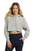 Champion RW01W Womens Reverse Weave Cropped Cut Off Hooded Sweatshirt Hoodie Oxford Grey Model Front