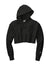 Champion RW01W Womens Reverse Weave Cropped Cut Off Hooded Sweatshirt Hoodie Black Flat Front