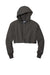 Champion RW01W Womens Reverse Weave Cropped Cut Off Hooded Sweatshirt Hoodie Heather Charcoal Grey Flat Front