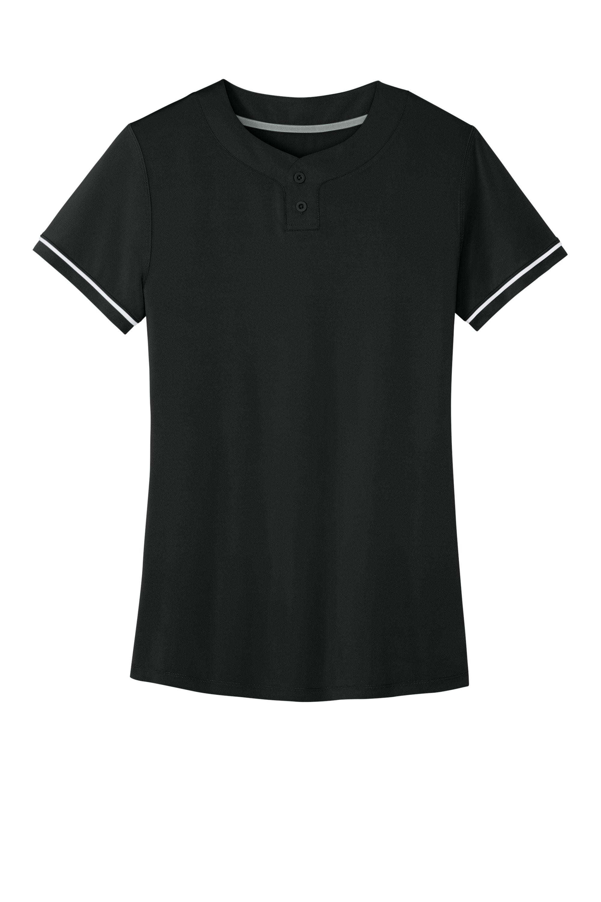 Richardson RW7220 Womens Select 2 Button Softball Jersey Black Flat Front
