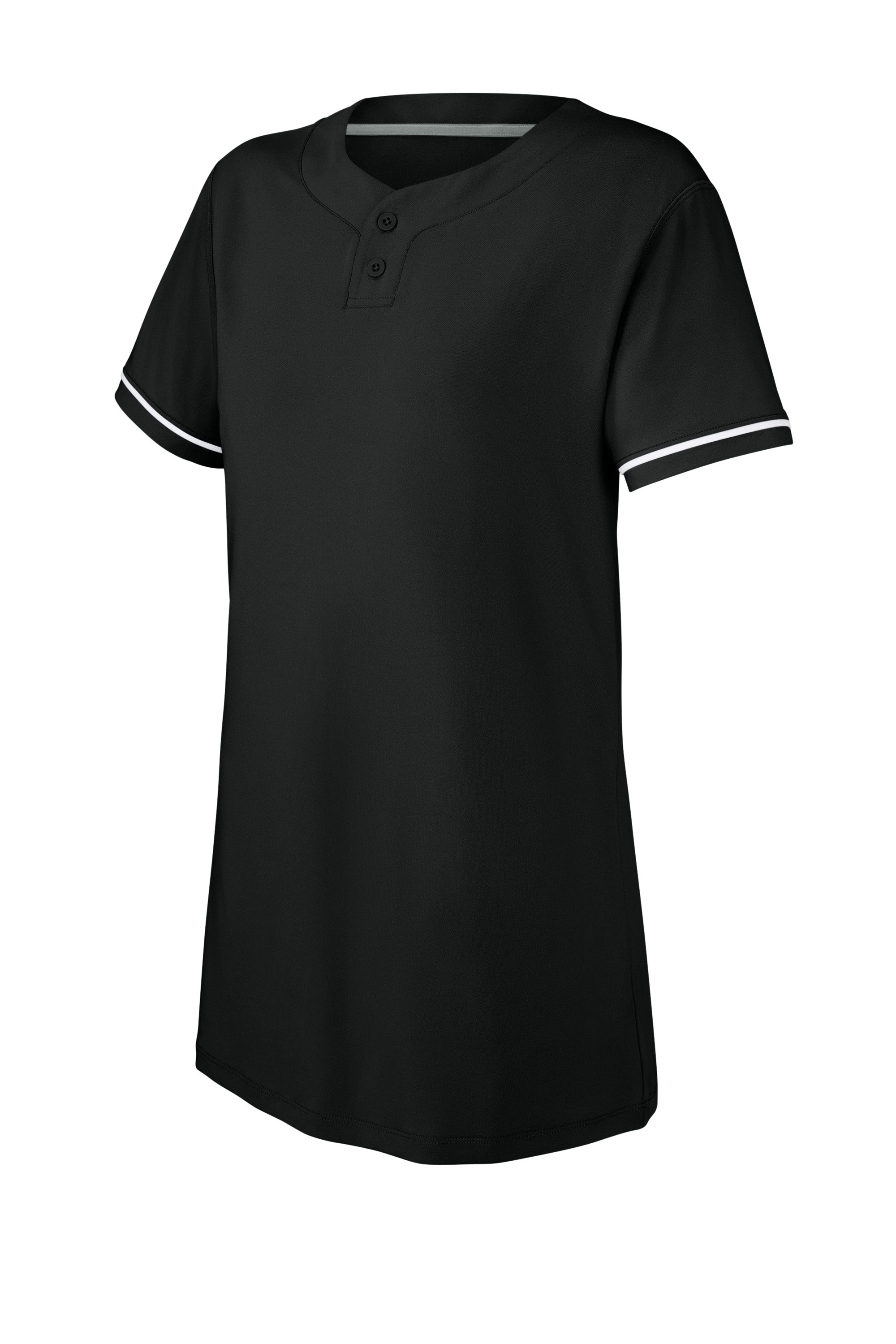 Richardson RW7220 Womens Select 2 Button Softball Jersey Black Form Front