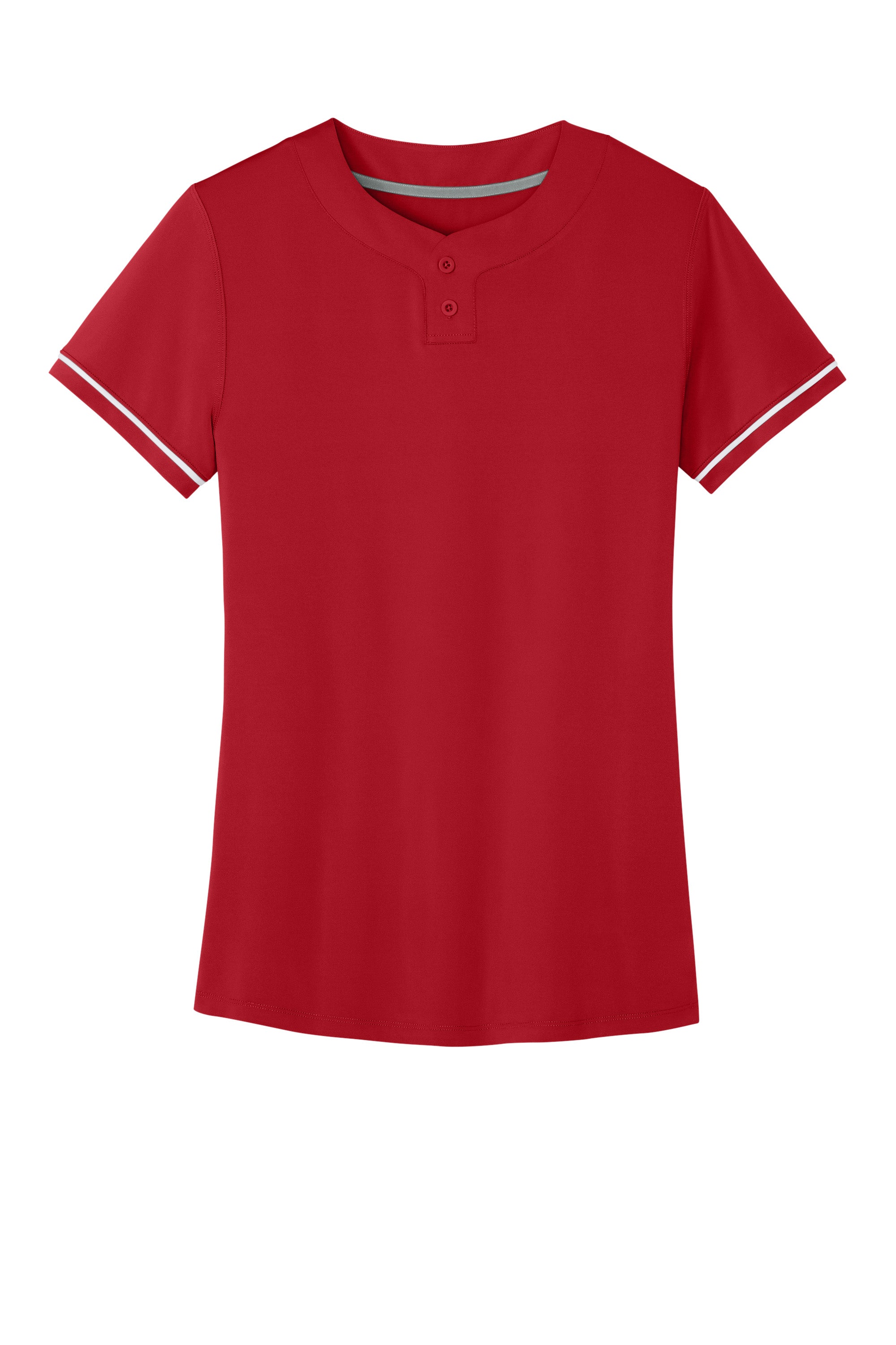 Richardson RW7220 Womens Select 2 Button Softball Jersey Red Flat Front