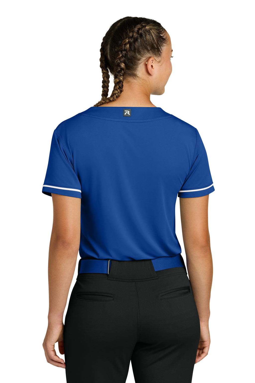 Richardson RW7220 Womens Select 2 Button Softball Jersey Royal Blue Model Back