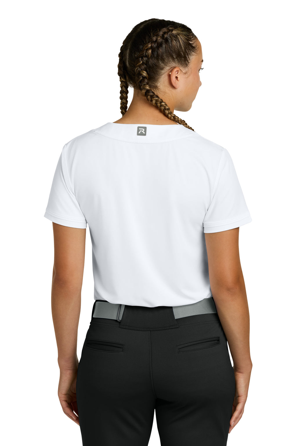 Richardson RW7220 Womens Select 2 Button Softball Jersey White Model Back