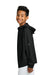 Richardson RY7200LSH Youth Charge Performance Fleece Hooded Sweatshirt Hoodie w/ Pouch Pocket Black Model Side