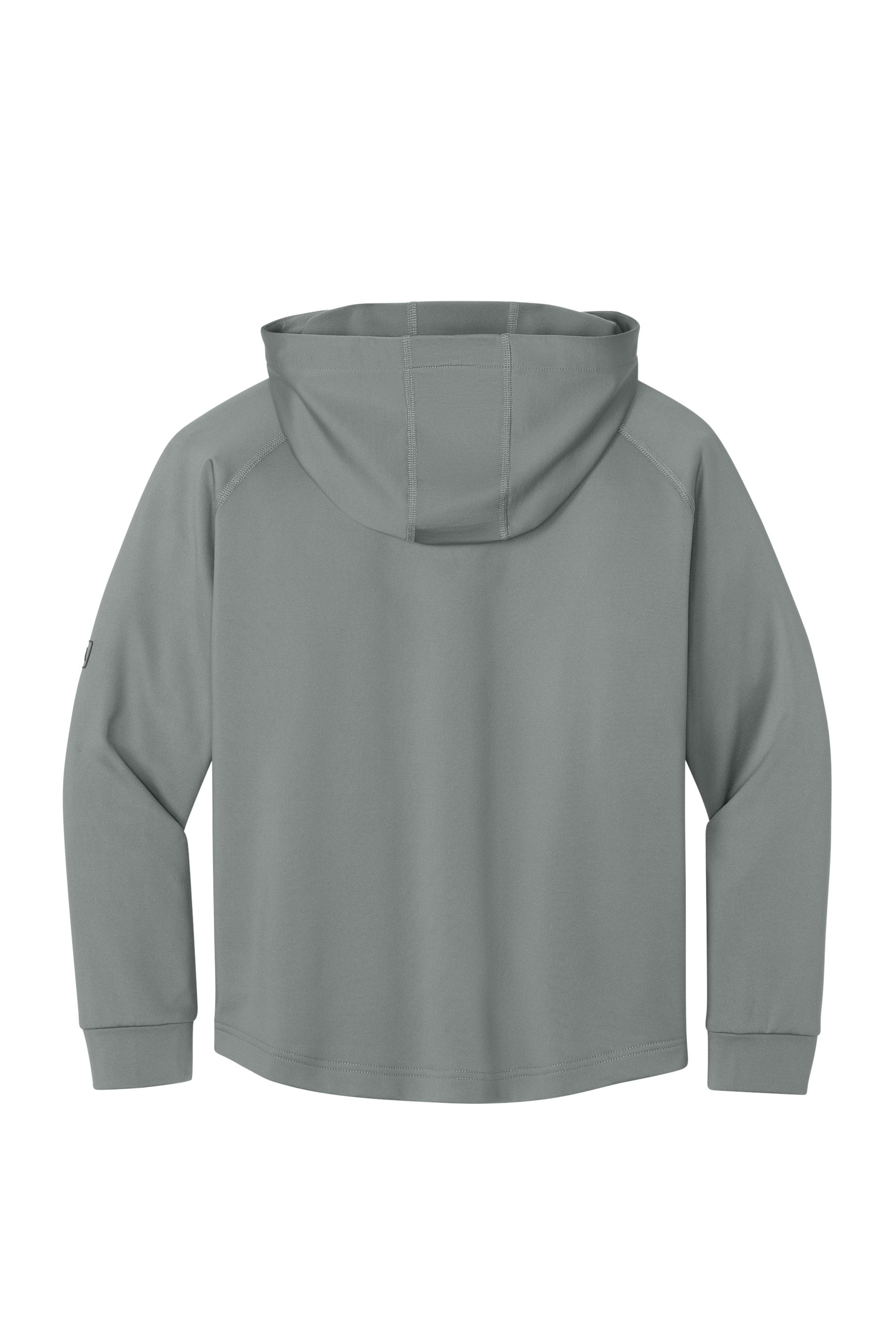 Richardson RY7200LSH Youth Charge Performance Fleece Hooded Sweatshirt Hoodie w/ Pouch Pocket Grey Flat Back
