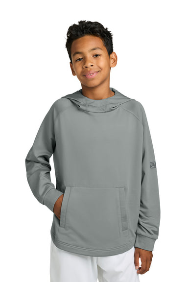 Richardson RY7200LSH Youth Charge Performance Fleece Hooded Sweatshirt Hoodie w/ Pouch Pocket Grey Model Front