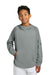 Richardson RY7200LSH Youth Charge Performance Fleece Hooded Sweatshirt Hoodie w/ Pouch Pocket Grey Model Front