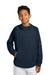 Richardson RY7200LSH Youth Charge Performance Fleece Hooded Sweatshirt Hoodie w/ Pouch Pocket Navy Blue Model Front