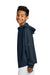 Richardson RY7200LSH Youth Charge Performance Fleece Hooded Sweatshirt Hoodie w/ Pouch Pocket Navy Blue Model Side