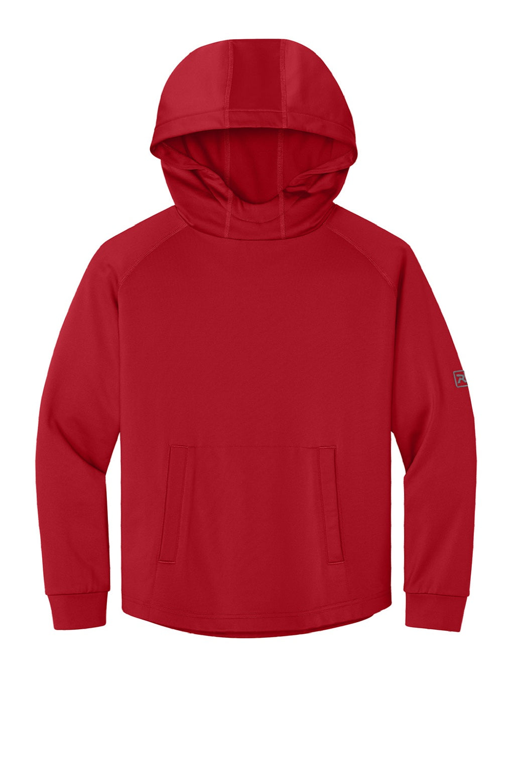 Richardson RY7200LSH Youth Charge Performance Fleece Hooded Sweatshirt Hoodie w/ Pouch Pocket Red Flat Front