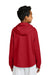 Richardson RY7200LSH Youth Charge Performance Fleece Hooded Sweatshirt Hoodie w/ Pouch Pocket Red Model Back