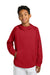 Richardson RY7200LSH Youth Charge Performance Fleece Hooded Sweatshirt Hoodie w/ Pouch Pocket Red Model Front