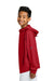 Richardson RY7200LSH Youth Charge Performance Fleece Hooded Sweatshirt Hoodie w/ Pouch Pocket Red Model Side