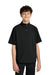 Richardson RY7400SSQ Youth Barrage Short Sleeve 1/4 Zip Wind Jacket Black Model Front