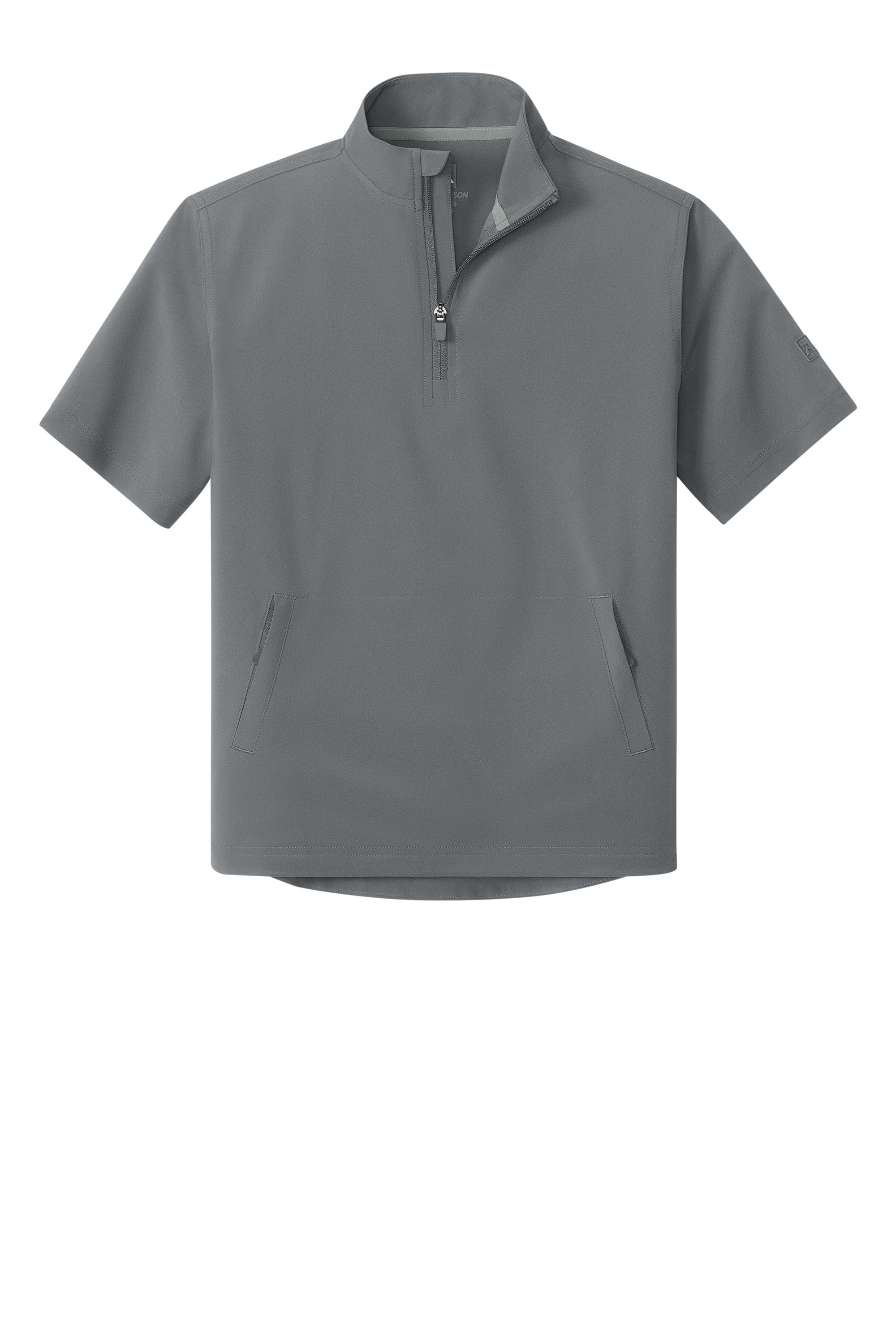 Richardson RY7400SSQ Youth Barrage Short Sleeve 1/4 Zip Wind Jacket Charcoal Grey Flat Front