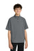 Richardson RY7400SSQ Youth Barrage Short Sleeve 1/4 Zip Wind Jacket Charcoal Grey Model Front