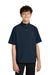 Richardson RY7400SSQ Youth Barrage Short Sleeve 1/4 Zip Wind Jacket Navy Blue Model Front