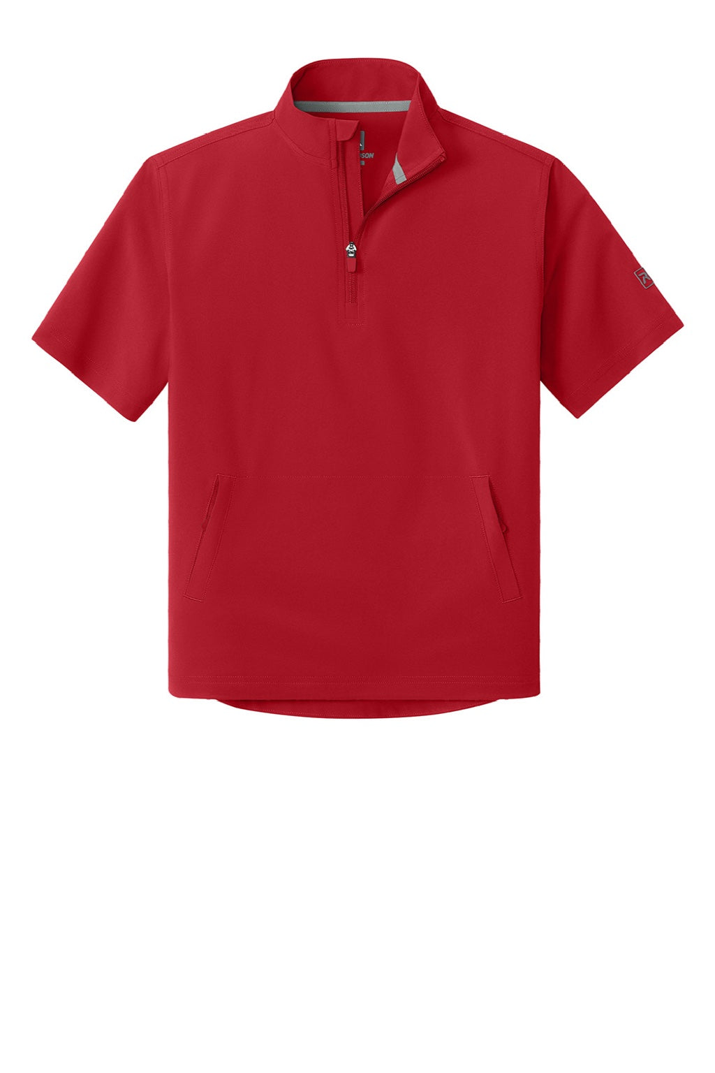 Richardson RY7400SSQ Youth Barrage Short Sleeve 1/4 Zip Wind Jacket Red Flat Front