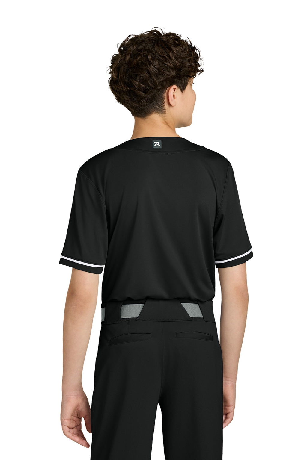 Richardson RY7910 Youth Select 2 Button Baseball Jersey Black Model Back