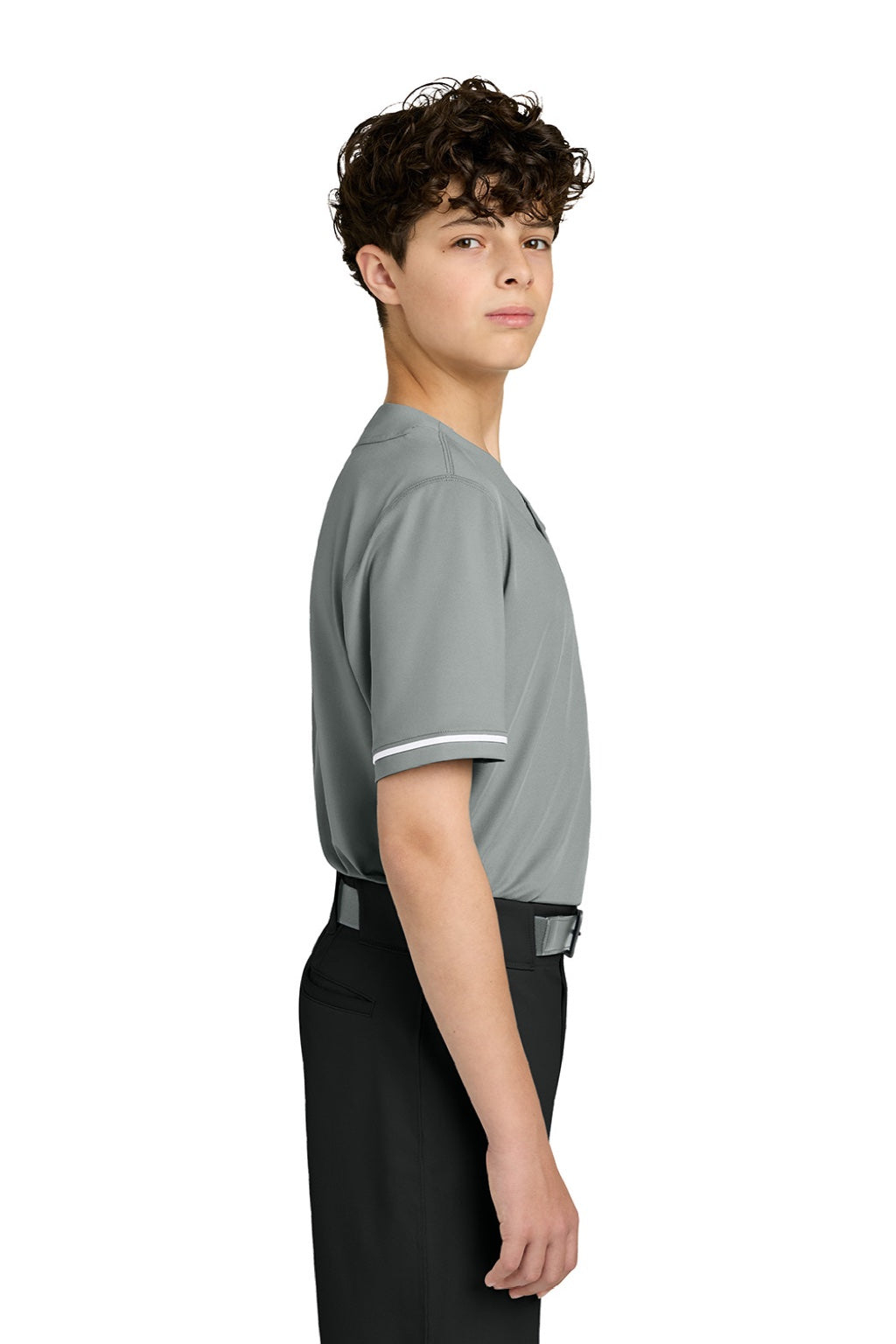 Richardson RY7910 Youth Select 2 Button Baseball Jersey Grey Model Side
