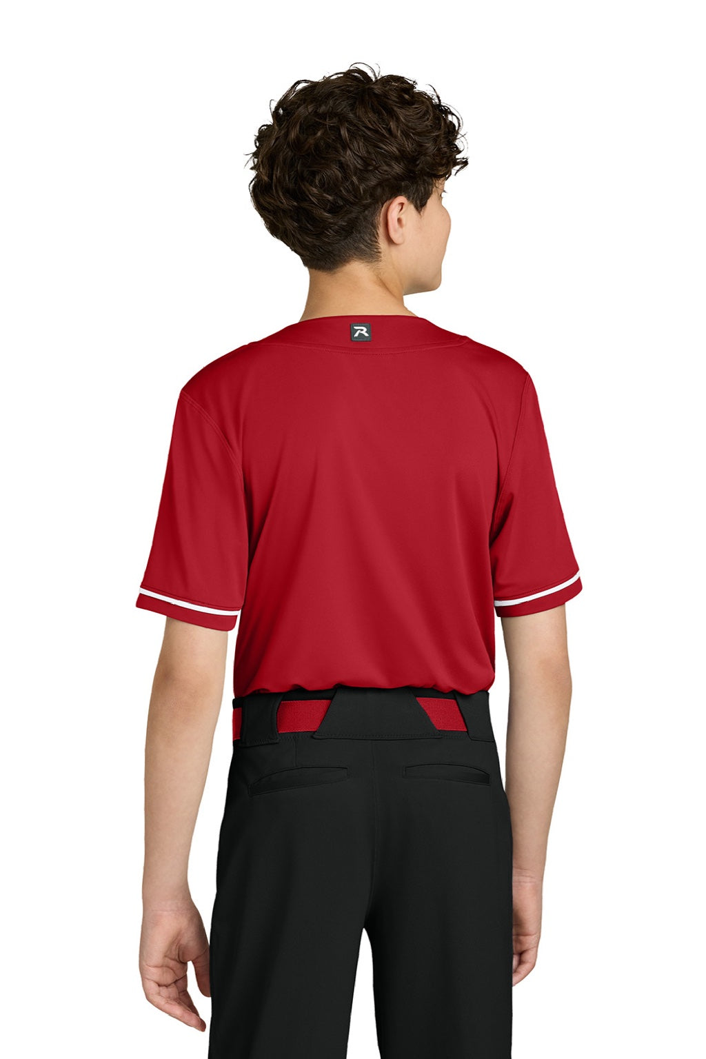 Richardson RY7910 Youth Select 2 Button Baseball Jersey Red Model Back