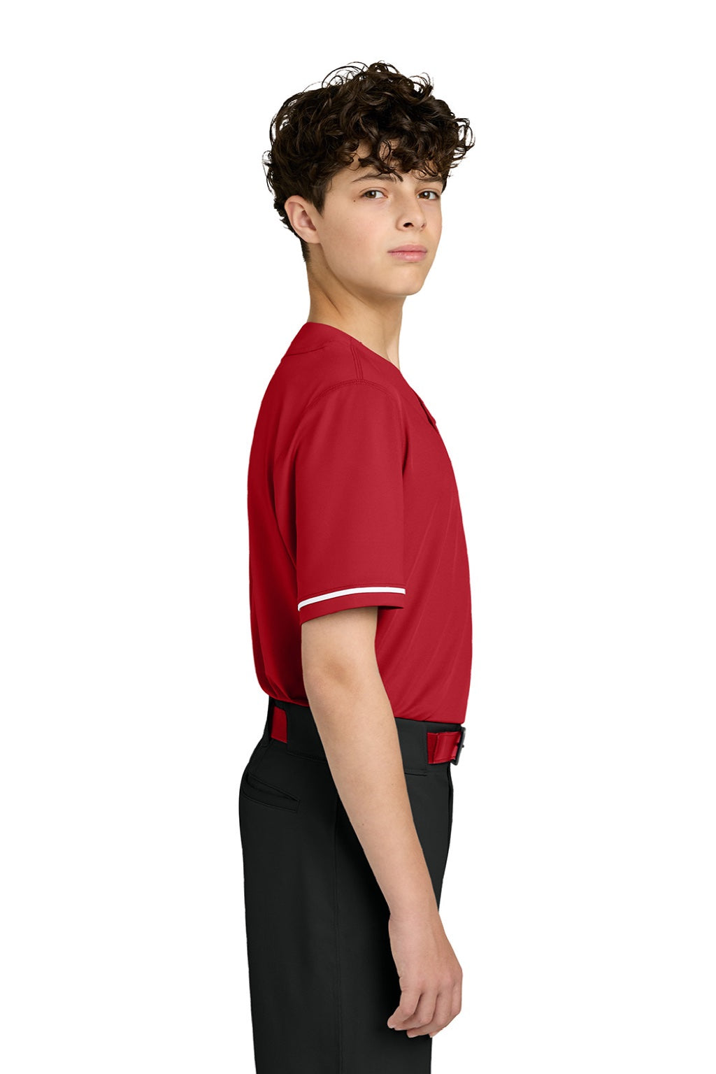Richardson RY7910 Youth Select 2 Button Baseball Jersey Red Model Side